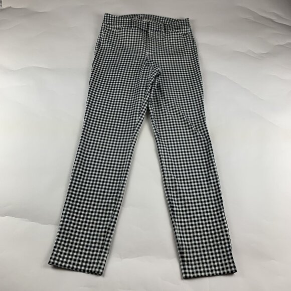 TALL Old Navy Black Gingham Checkered High Rise Pixie Pant 8T - Picture 1 of 7